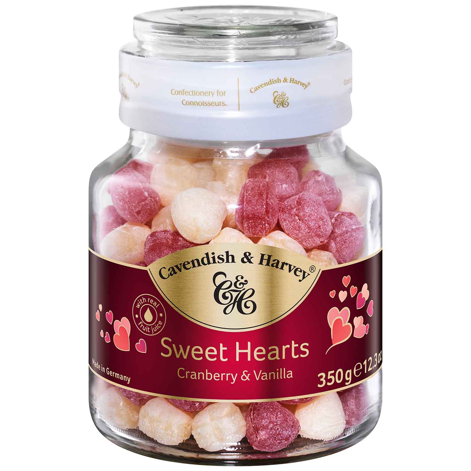 Cavendish & Harvey Sweet Hearts Cranberry & Vanilla 350g - Candyshop.ch