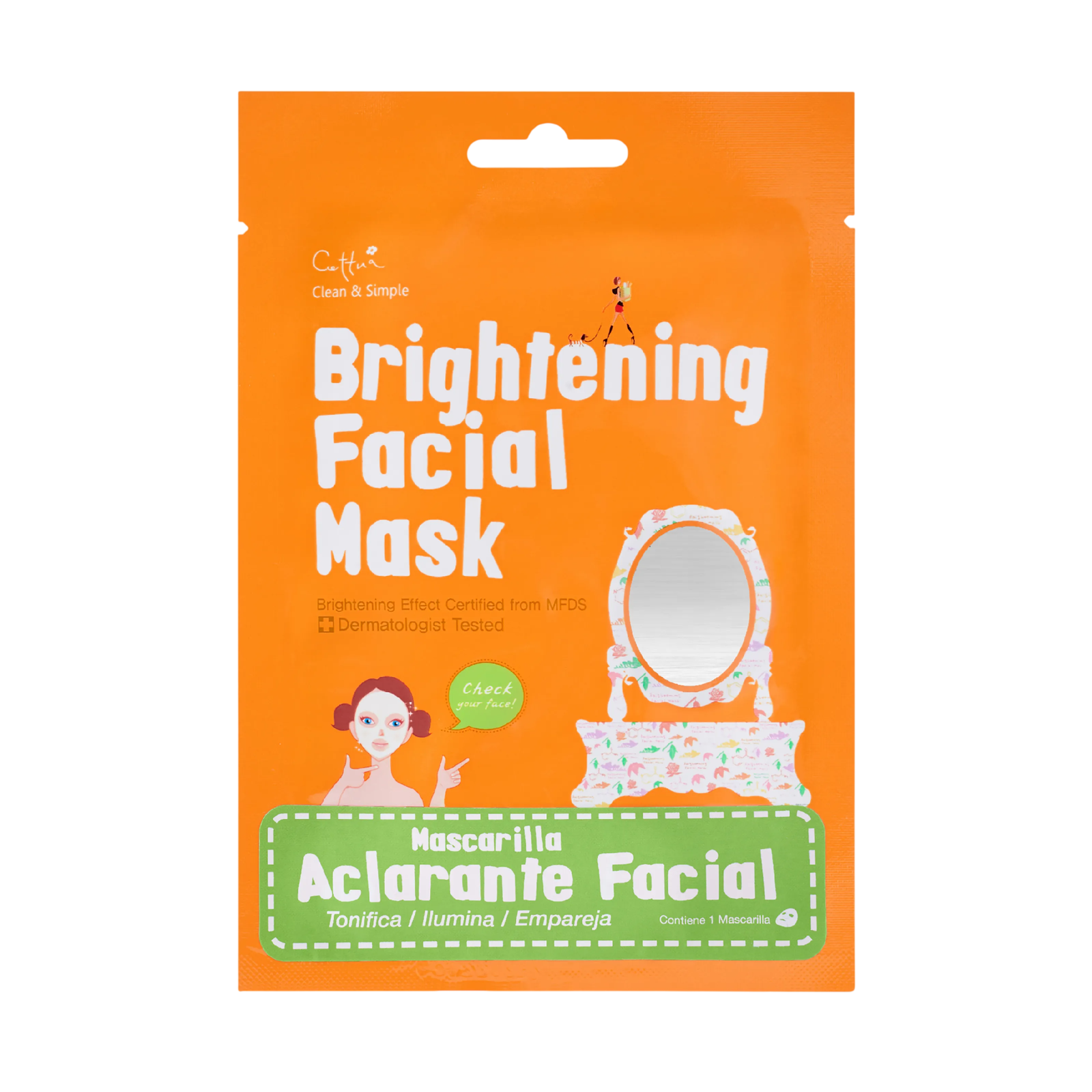 Cettua Gesichtsmaske Cettua, Cettua, Brightening, Sheet Mask, For Face, 20 g Regular
