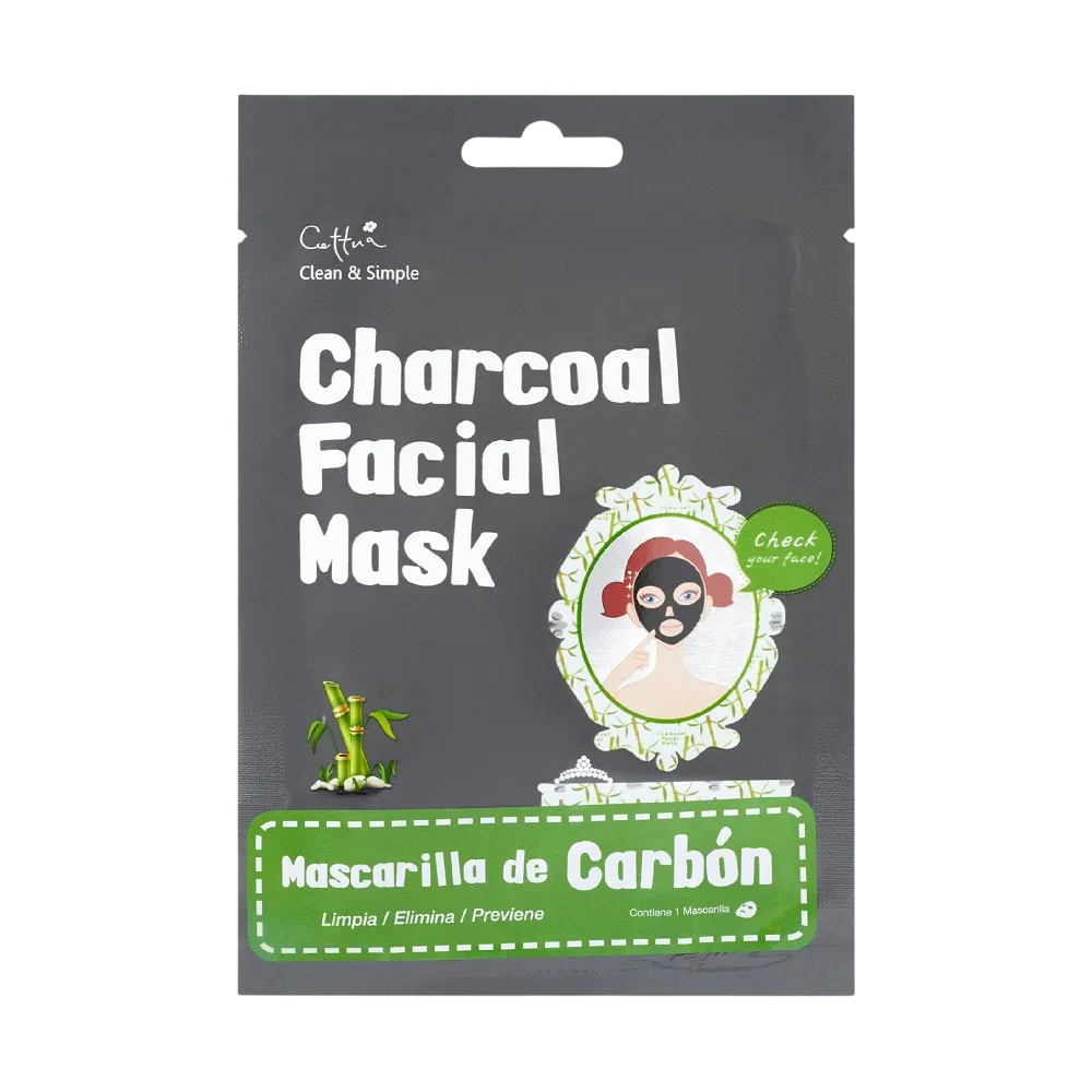 Cettua Gesichtsmaske Cettua, Cettua, Charcoal, Eliminates Impurities, Sheet Mask, For Face, 20 g Regular
