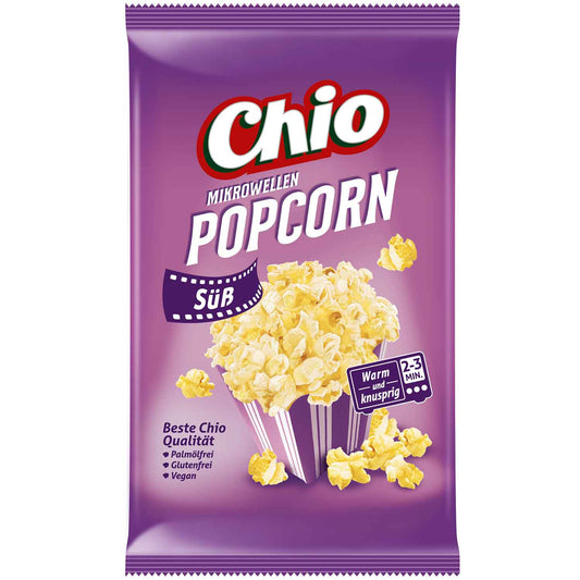 Chio Mikrowellen Popcorn Süß 100g Popcorn-Mais für die Mikrowellen-Zubereitung, gezuckert - Candyshop.ch