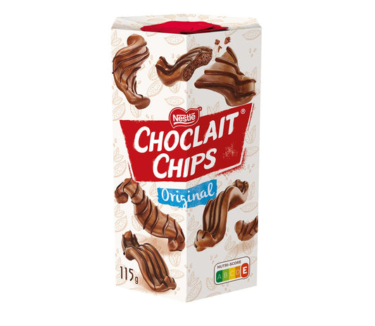 Choclait Chips Original 115g Knusperchips mit Überzug aus Milchschokolade