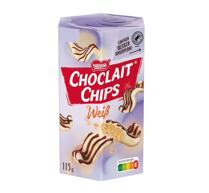Choclait Chips Weiß 115g Knusperchips mit Mandel Geschmack – Produktansicht