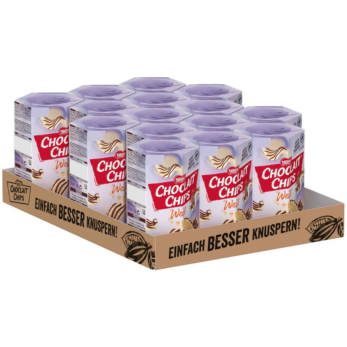 Choclait Chips Weiß 115g Knusperchips mit Mandel Geschmack – Detailansicht