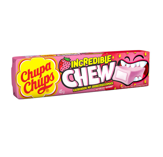 Chupa Chups Incredible Chew Erdbeere 10er Kaubonbons mit Erdbeergeschmack