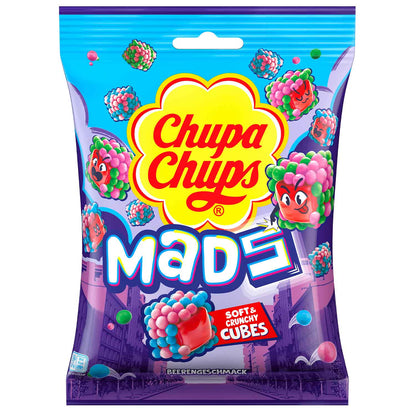 Chupa Chups Mads Berries 115g Gummibonbons mit knuspriger Hülle und Beerengeschmack
