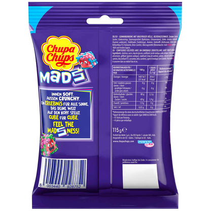 Chupa Chups Mads Berries 115g Gummibonbons mit knuspriger Hülle und Beerengeschmack