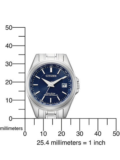 CITIZEN Damen Quarzuhr mit Datum aus Kunststoff 43 mm EC1180-81L – Seitenansicht