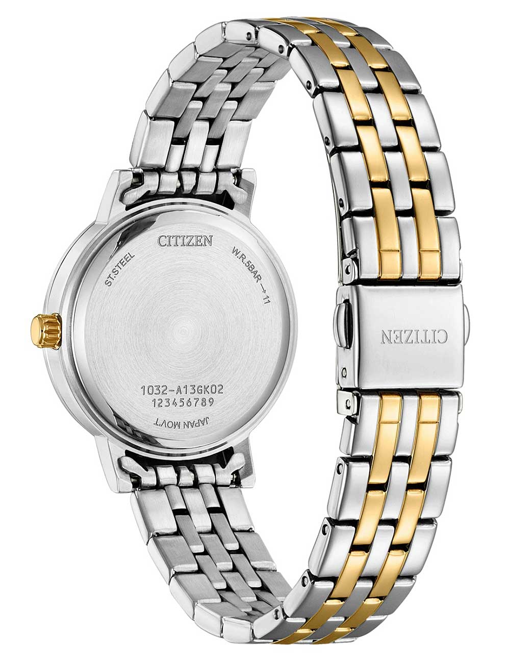 CITIZEN Damen Quarzuhr mit Datum aus Kunststoff 46 mm EL3106-59D – Detailansicht