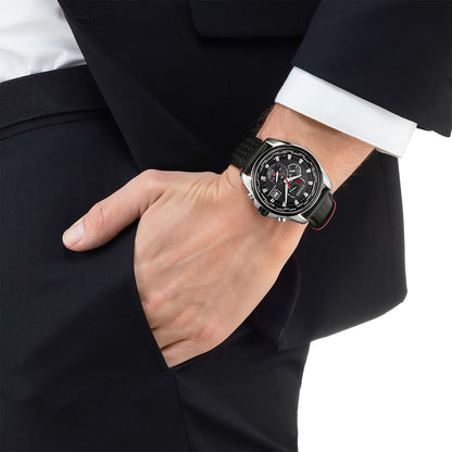CITIZEN ELEGANT DUAL TIME AT9036-08E Analoguhr Armbanduhr 46 mm ansicht-3