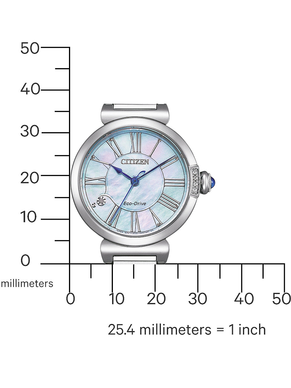 CITIZEN Damen Quarzuhr aus Kunststoff 46 mm EM1060-87N – Seitenansicht