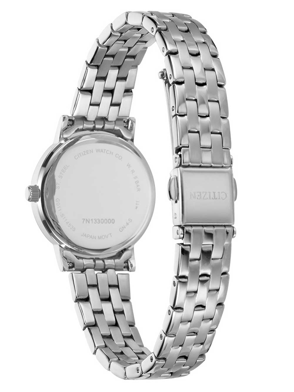 CITIZEN Damen Quarzuhr mit Datum aus Kunststoff 43 mm EU6090-54A – Seitenansicht