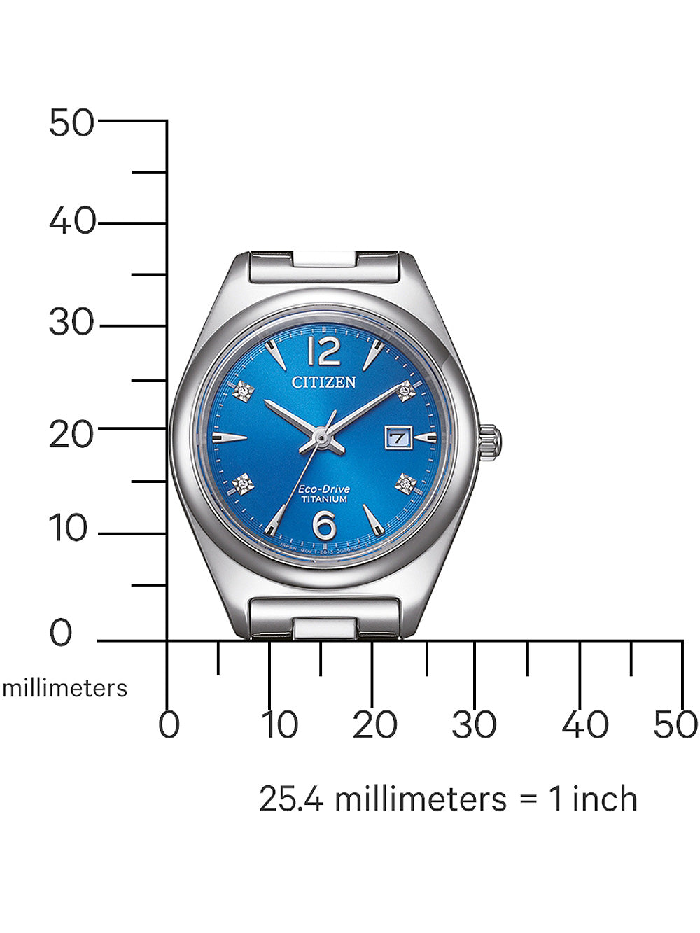 CITIZEN Damen Quarzuhr mit Datum aus Kunststoff 46 mm EW2601-81L – Seitenansicht