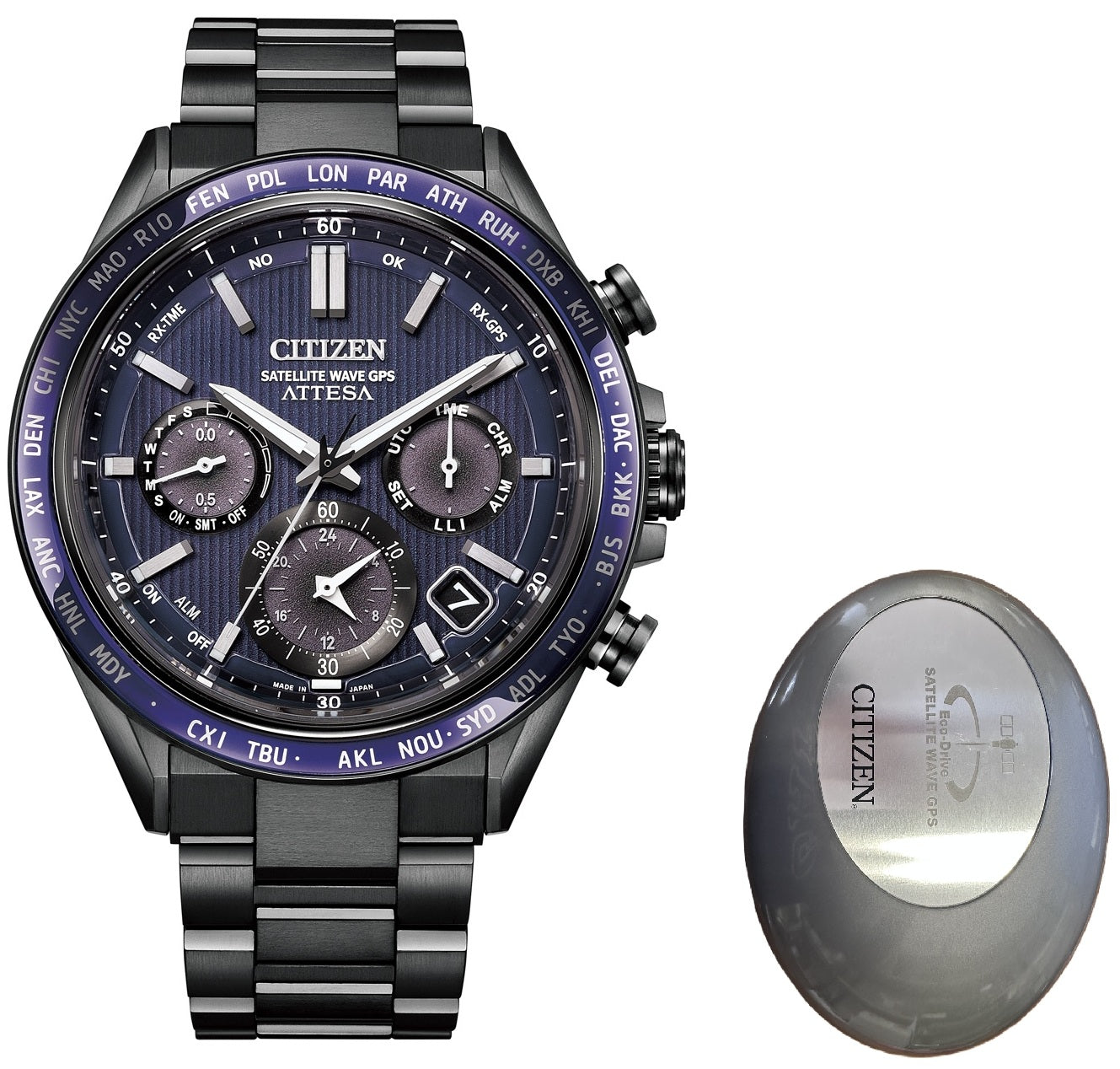 CITIZEN Mod. ATTESA TITANIUM ECO DRIVE SATELLITE WAVE GPS Special Pack ***SPECIAL PRICE*** CC4059-64L World Time Armbanduhr 44.5 mm