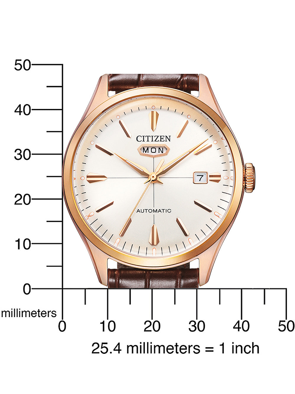 CITIZEN Herren Quarzuhr mit Datum 43 mm NH8393-05AC – Seitenansicht