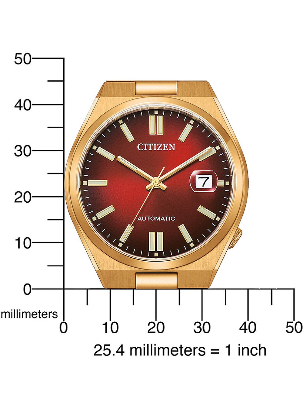 CITIZEN Herren Quarzuhr mit Datum aus Kunststoff 46 mm NJ0153-82X – Seitenansicht