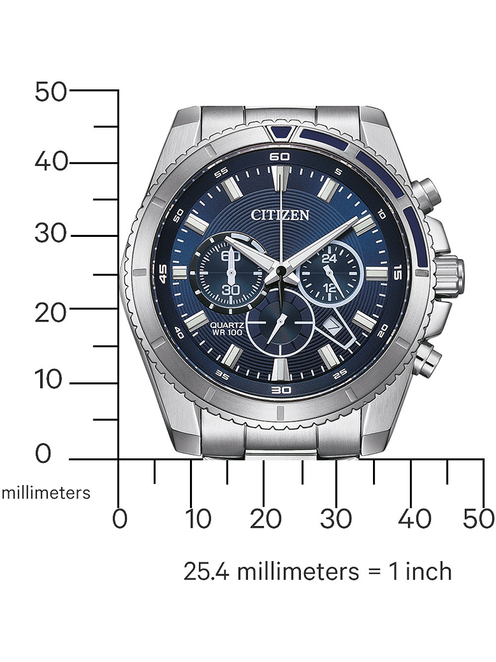CITIZEN QUARTZ CHRONOGRAPH AN8201-57L Analoguhr Armbanduhr 46 mm ansicht-3