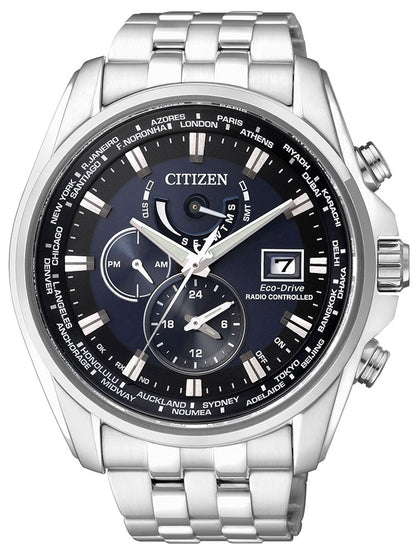 CITIZEN RADIO CONTROLLED WORLD TIME DUAL TIME AT9030-55L Analoguhr Armbanduhr 38 mm ansicht-3