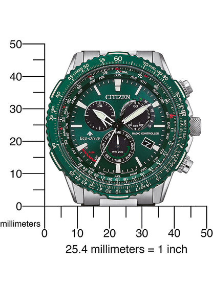 CITIZEN RADIOCONTROLLED Crono Pilot Steel CB5004-59W Analoguhr Armbanduhr ansicht-3