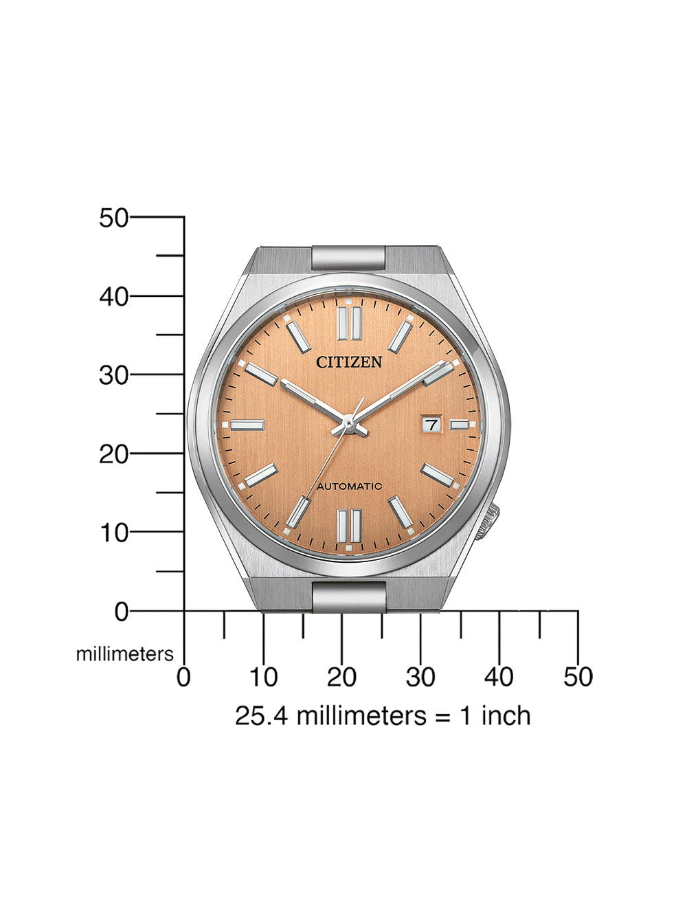CITIZEN TSUYOSA Automatic - SALMON PINK NJ0159-86Z Date Armbanduhr 40 mm Rosa ansicht-3