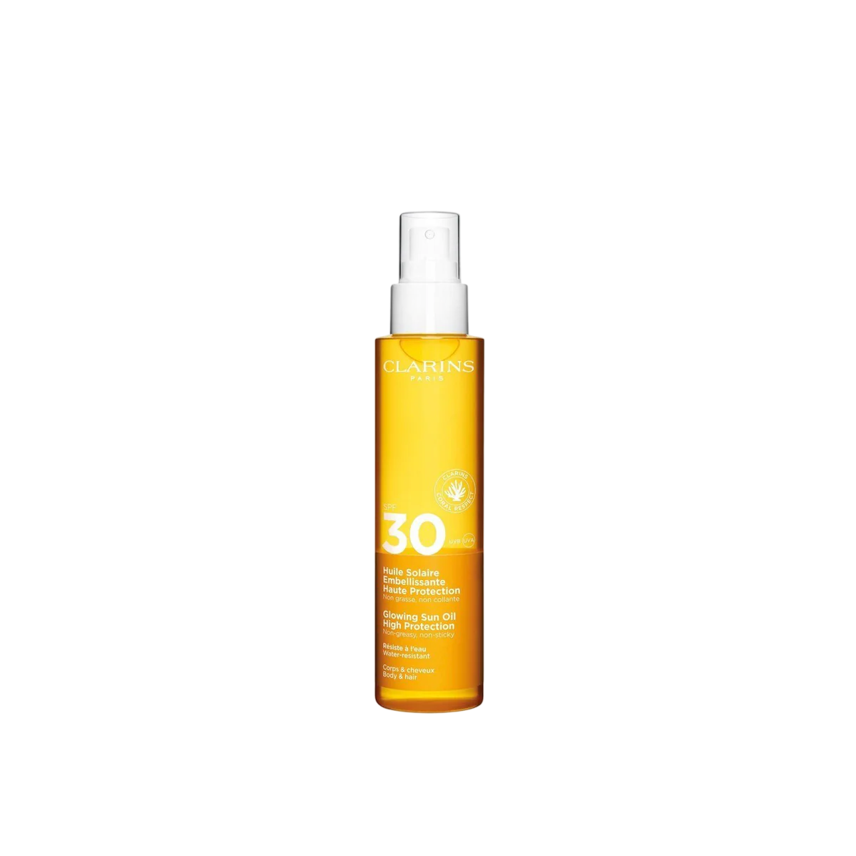 Clarins Clarins, Glowing Sun, Feuchtigkeitsspendend, UV-Schutz, Sonnenschutzspray, SPF 30, 150 ml Regular