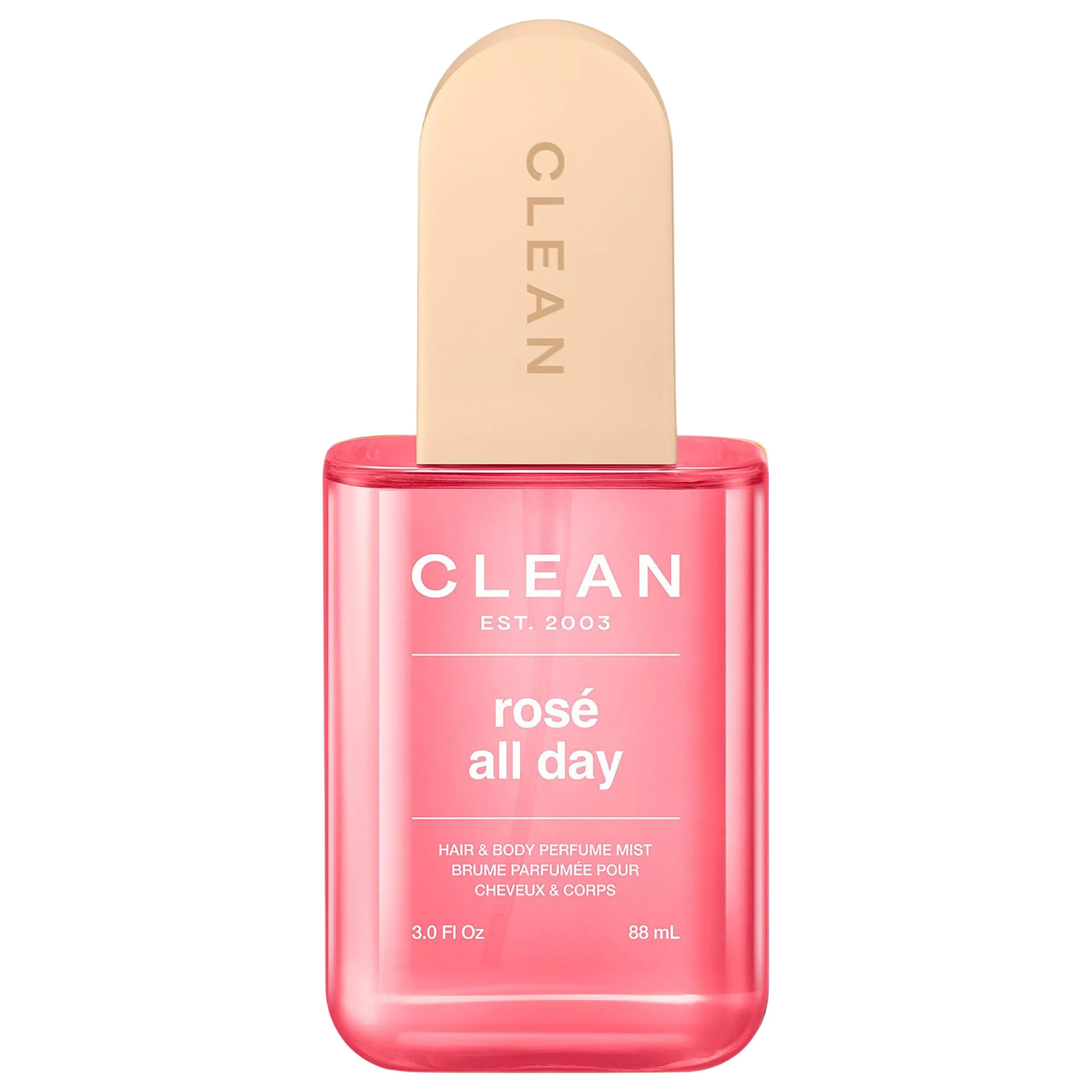 Clean Clean, Rose All Day, Duftnebel für das Haar, Für Frauen, 88 ml Regular
