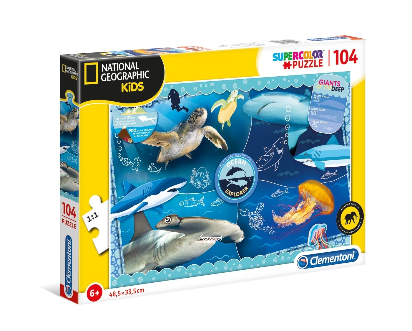 Clementoni Clementoni National Geographic Kids Ozeanforscher Puzzle 104 Teile ab 6 Jahren Unisex Spielzeug / Kreatives S