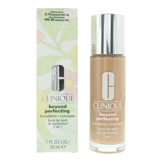 Clinique Clinique, Beyond Perfecting, Vollständige Abdeckung, Flüssige Grundierung & Concealer 2-in-1, 38, Sesam, 30 ml Regul