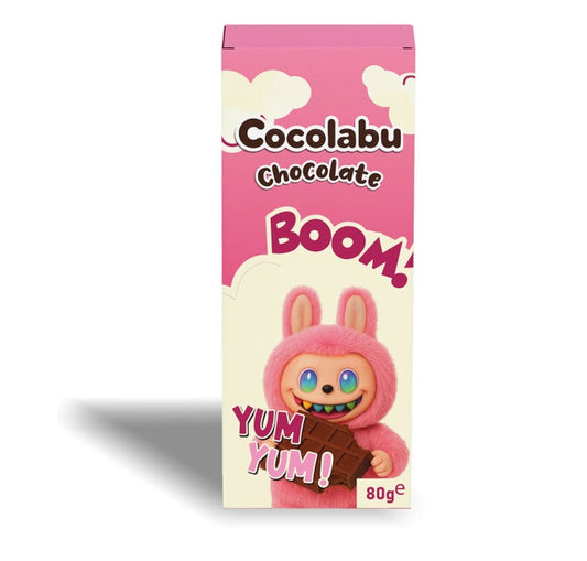 Cocolabu Labubu Chocolate Boom! Yum Yum! Himbeer Angel Hair Schokolade mit Pistaziencremefüllung 80g