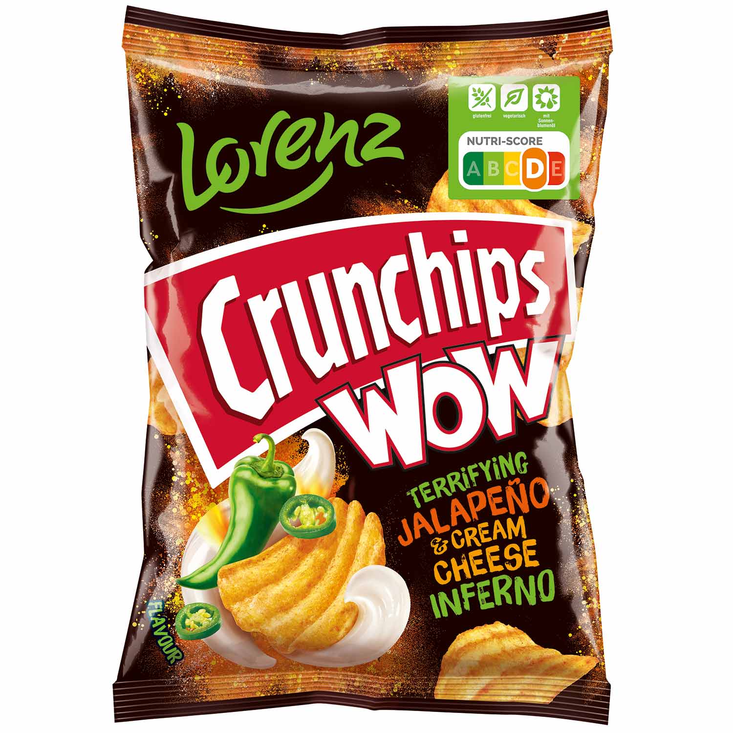 Crunchips WOW Terrifying Jalapeño & Cream Cheese Inferno 110g - Candyshop.ch