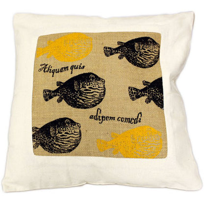CUSCINI LETTERARI Copricuscino in Juta lavata / Cotton pillow case e Juta lavata ALIQUAM QUIS ADIPEM COMEDI - Size 40x40cm LATINORUM-JC-04 Accessoires
