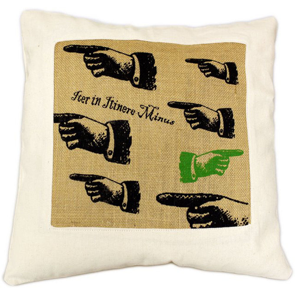 CUSCINI LETTERARI Copricuscino in Juta lavata / Cotton pillow case e Juta lavata ITER IN ITINERE MINUS - Size 40x40cm LATINORUM-JC-02 Accessoires