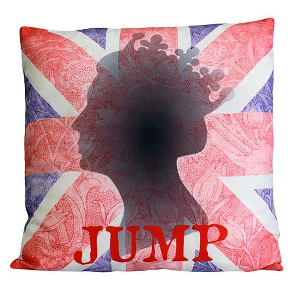 CUSCINI LETTERARI Copricuscino in Juta lavata / Cotton pillow case JUMP - Size 40x40cm UNIONJACK-C-01 Accessoires