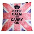 CUSCINI LETTERARI Copricuscino in Juta lavata / Cotton pillow case KEEP CALM AND CARRY ON - Size 40x40cm UNIONJACK-C-03 Accessoires ansicht-2