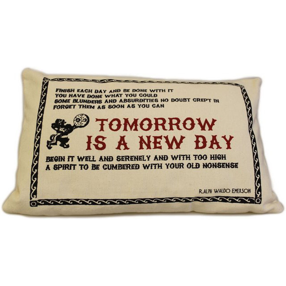 CUSCINI LETTERARI Copricuscino in Juta lavata / Cotton pillow case TOMORROW - Size 38x25cm SLEEP-C-12 Accessoires