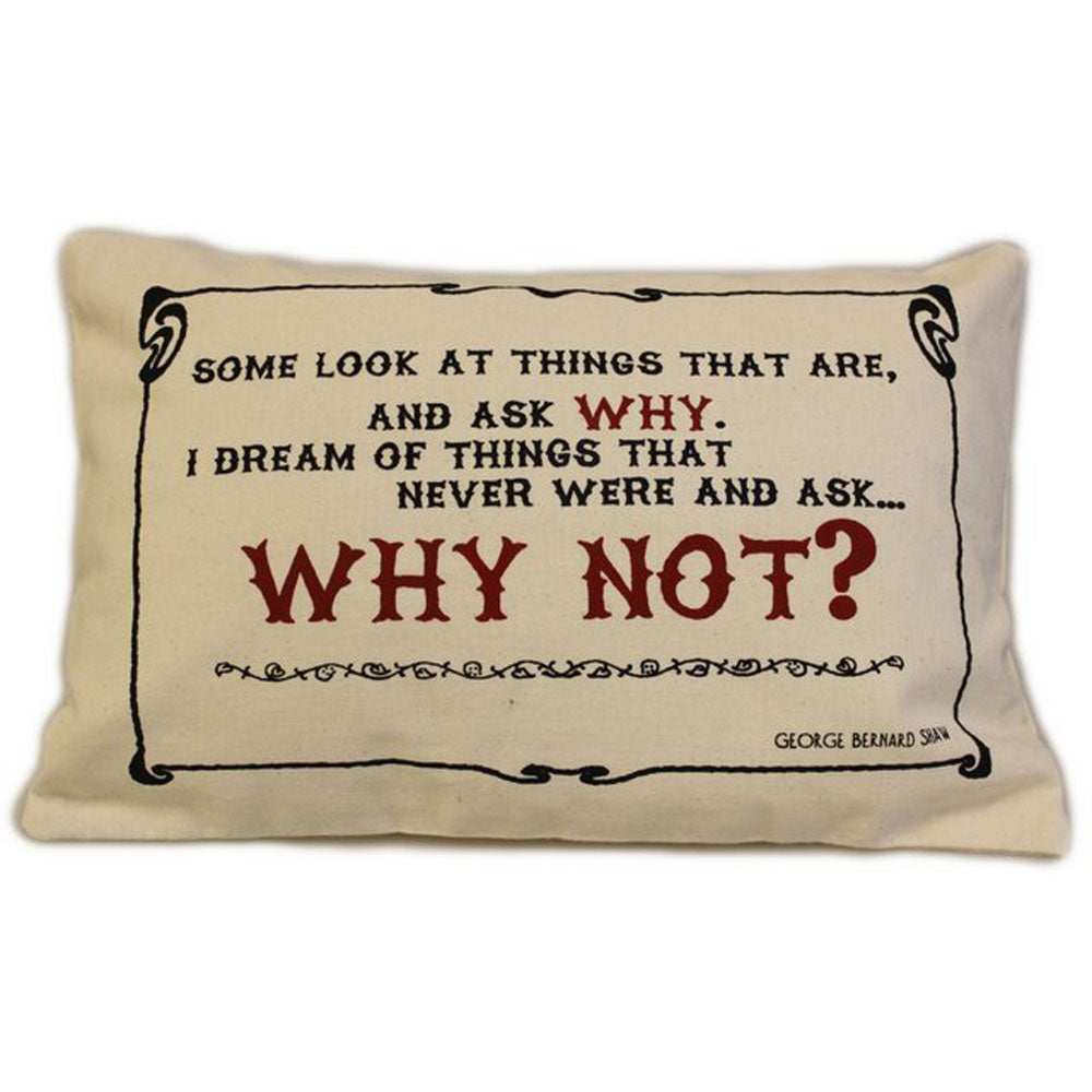 CUSCINI LETTERARI Copricuscino in Juta lavata / Cotton pillow case WHY NOT - Size 38x25cm SLEEP-C-05 Accessoires