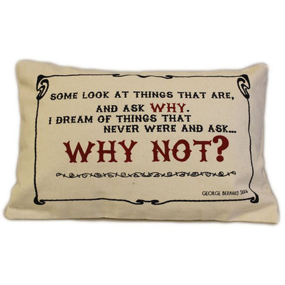 CUSCINI LETTERARI Copricuscino in Juta lavata / Cotton pillow case WHY NOT - Size 38x25cm SLEEP-C-05 Accessoires