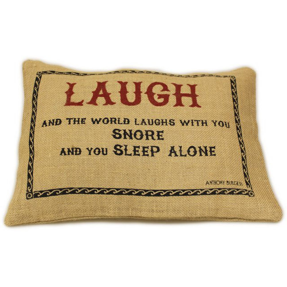 CUSCINI LETTERARI Copricuscino in Juta lavata / Juta washed pillow case LAUGH - Size 38x25cm SLEEP-J-02 Accessoires