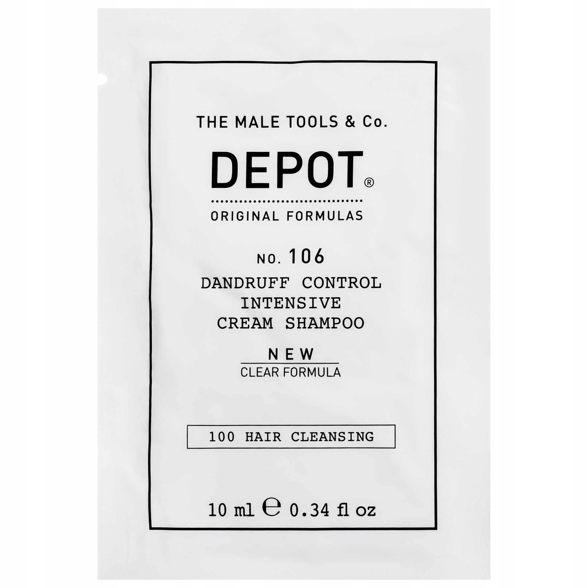 Depot Depot, 100 Hair Cleansing No. 106 Clear Formula, Provitamin B5, Haarshampoo, Antischuppen, 10 ml Regular
