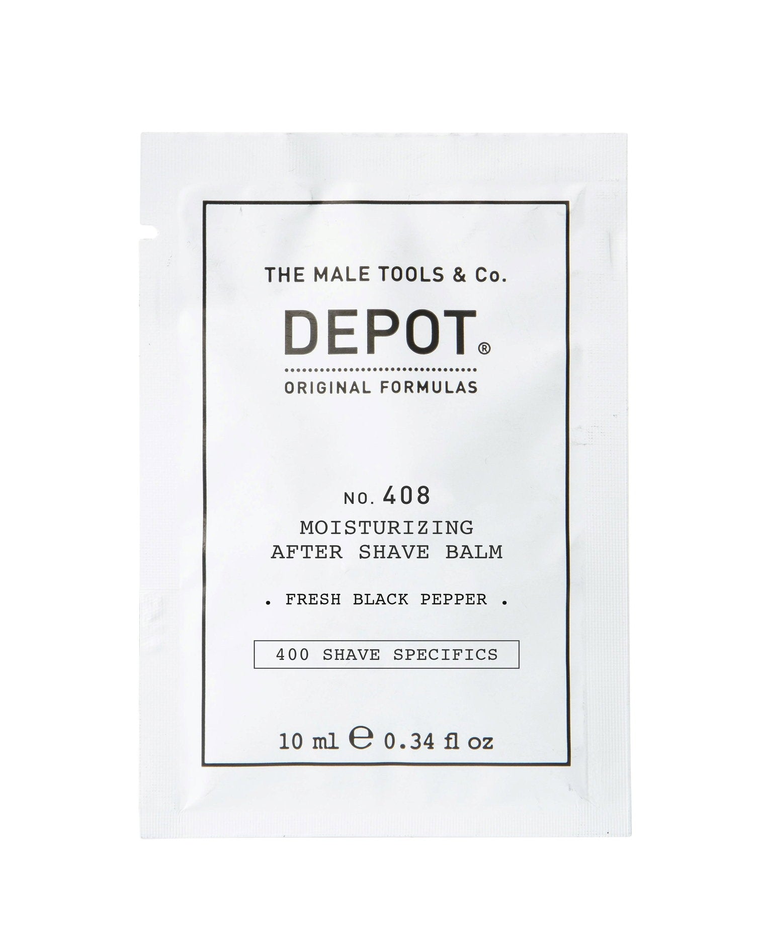 Depot Depot, 400 Shave Specifics No. 408, Frischer schwarzer Pfeffer, Feuchtigkeitsspendend, After-Shave Balsam, 10 ml Regula