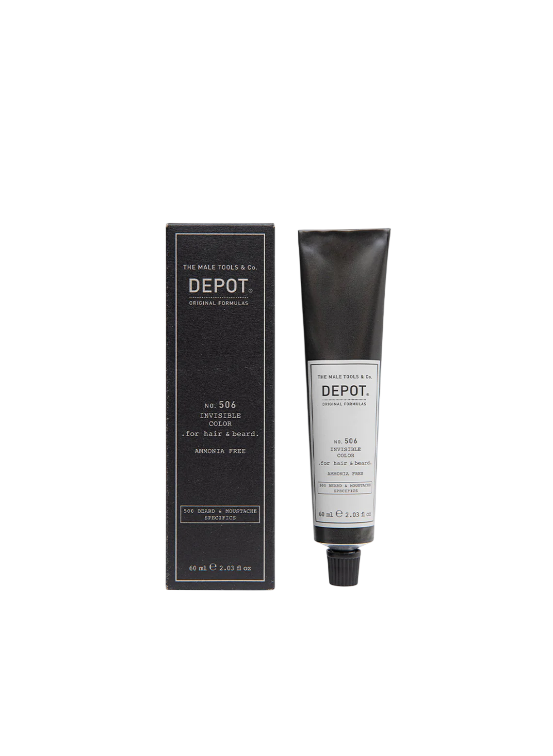Depot Depot, 500 Beard & Mustache Specifics No. 506 Invisible Clour, Semi-permanente Haarfarbe, Graphite, 60 ml Regular