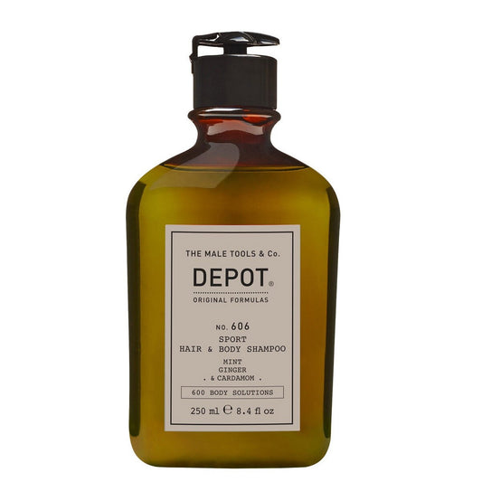 Depot Depot, 600 Body Solutions No. 606, Minze, Ingwer & Kardamom, Duschgel & Shampoo 2-in-1, Botanischer Komplex, 250 ml Reg