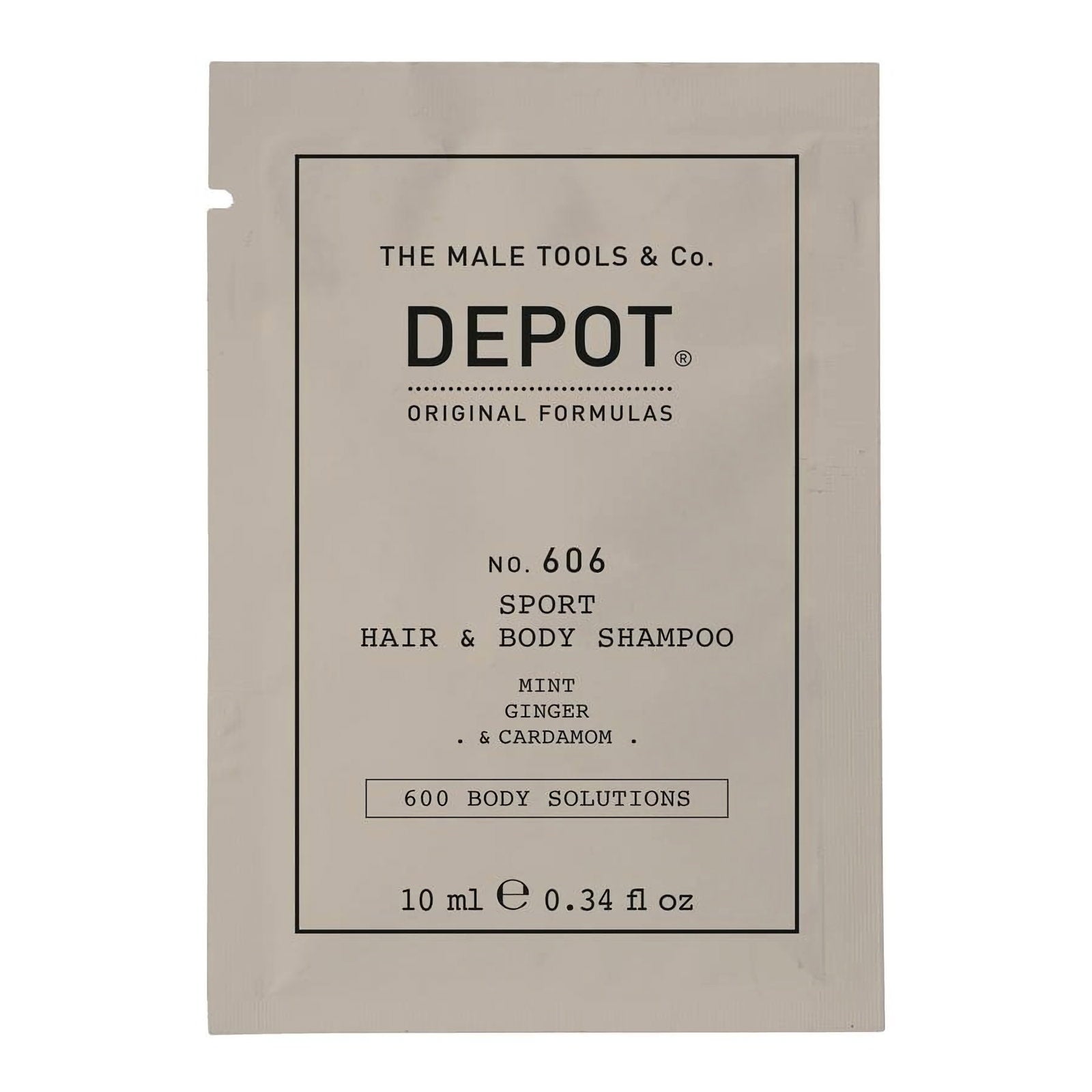 Depot Depot, 600 Body Solutions No. 606, Duschgel & Shampoo 2-in-1, Botanischer Komplex, 10 ml Regular