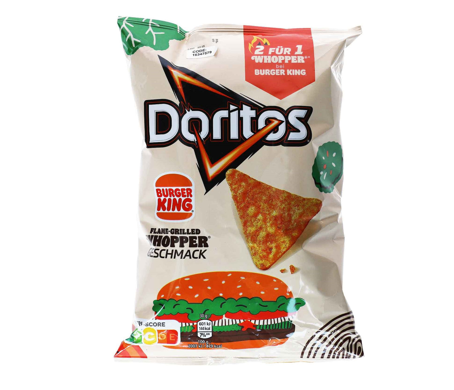 Doritos Burger King Flame-Grilled Whopper 100g  Mais-Snack mit Burger-Geschmack