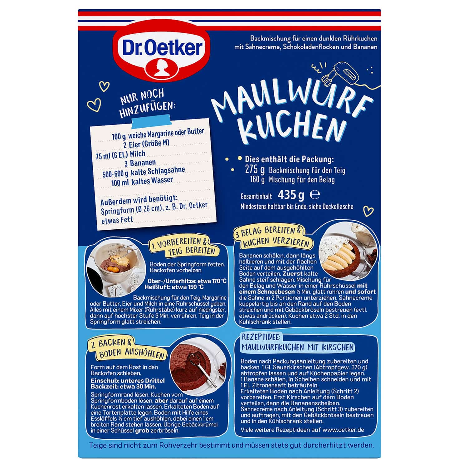 Dr Oetker Maulwurf Kuchen Backmischung 435g - Candyshop.ch