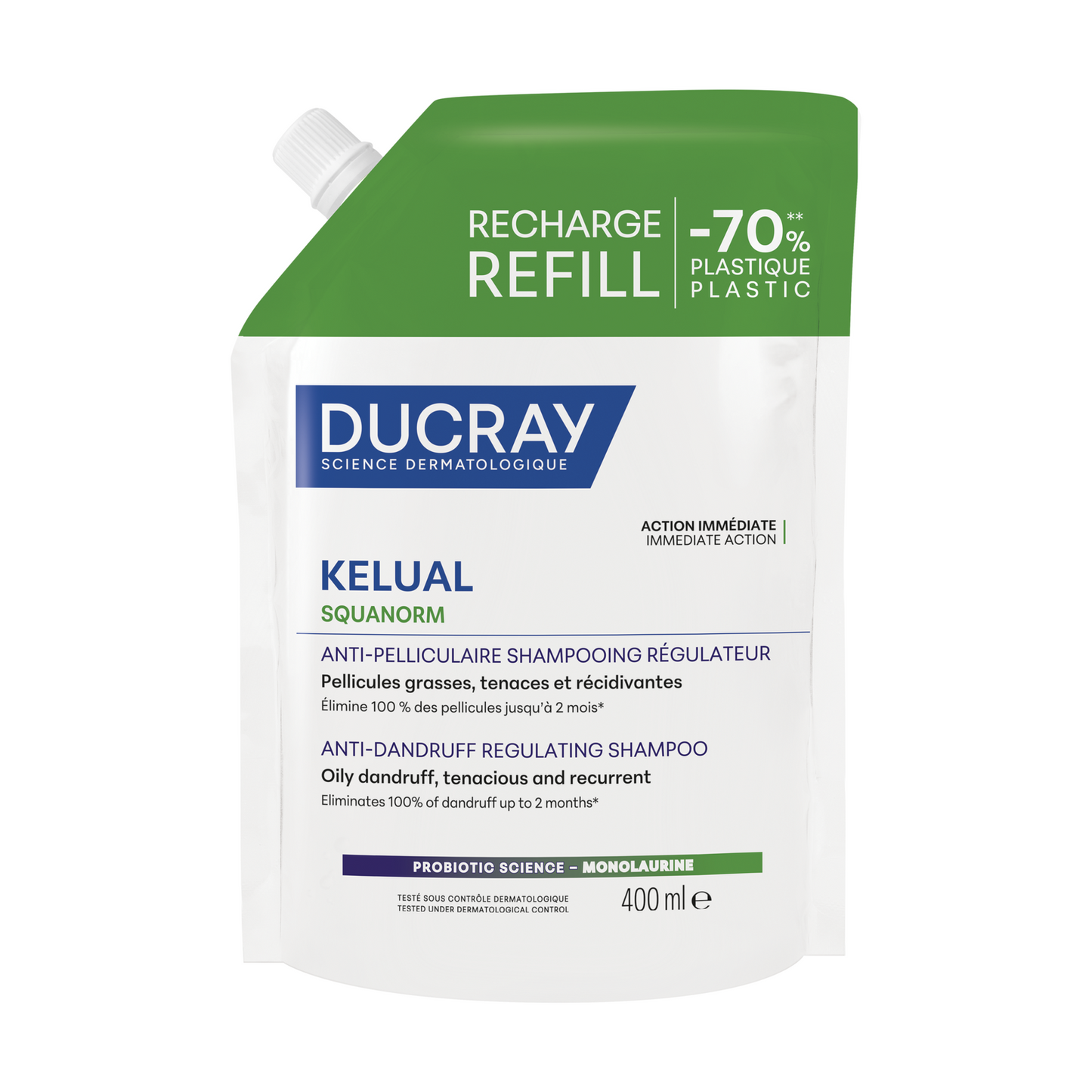 Ducray Ducray, Kelual Squanorm, Haarbehandlung Shampoo, Antischuppen, For Scalp With Oily Dandruf, Nachfüllen, 400 ml Regular