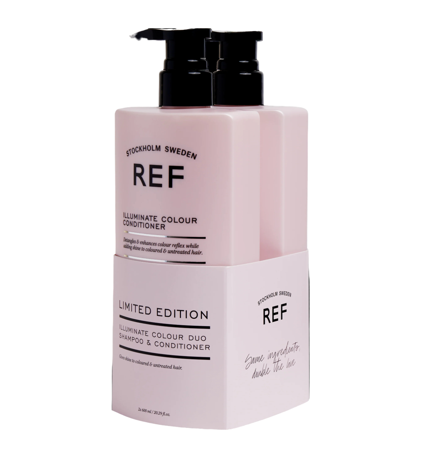 Ref Stockholm Haarpflegeset Duo Set Ref Stockholm: Illuminate Colour, Acai Oil, Hair Shampoo, Color Enhancing, 600 ml + Illum