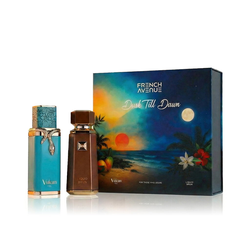 French Avenue Parfümset Dusk Till Dawn Set French Avenue: Vulcan Feu, Eau De Parfum, Unisex, 100 ml + Liquid Brun, Eau De Par