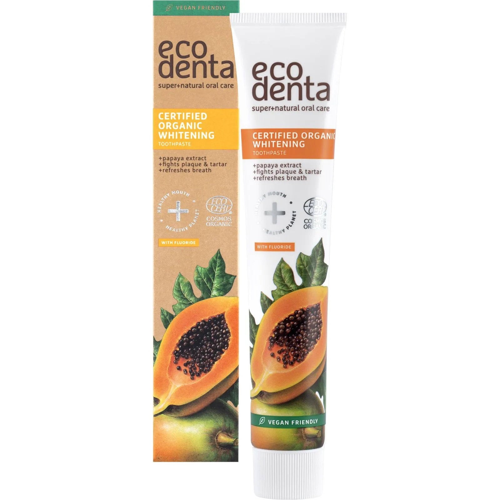 Ecodenta Ecodenta, Certified Organic Whitening, Papaya, Erfrischend, Zahnpasta, 75 ml Regular