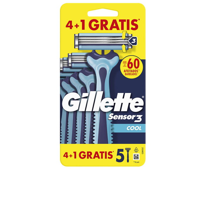 GILLETTE Sensor3 Cool Einwegrasierer 4 Stück Rasierklingen für Herren Kosmetik