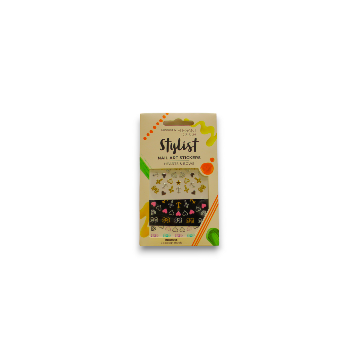Elegant Touch Elegant Touch Stylist Nagelsticker Set Trio Herzen und Schleifen 3 Stück Nagelpflege